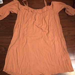 Peach Pink Summer Sun Dress Off the Shoulder